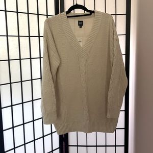 Gap cable knit tunic cotton sweater M